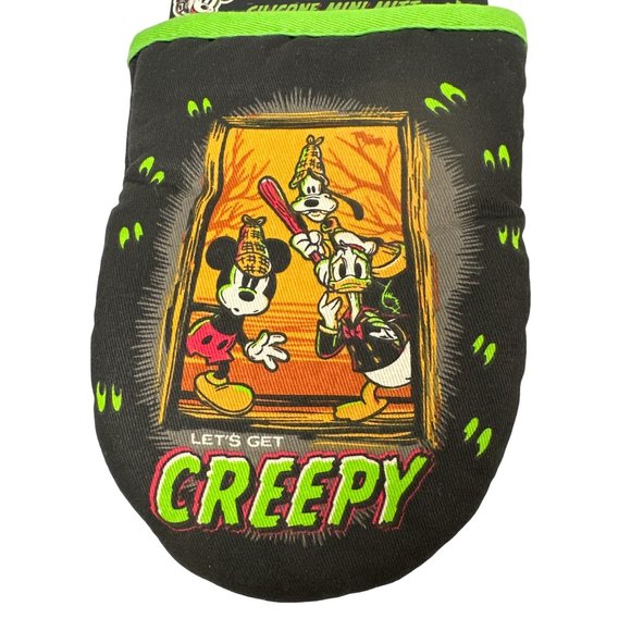 Disney 100 Let's Get Creepy Mickey Mouse Donald Goofy Mini Oven Mitts Pair - Picture 2 of 4